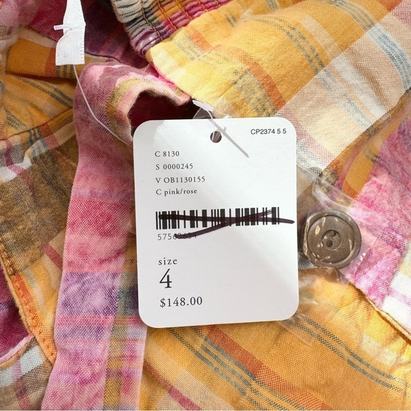 NWT Maggie May Set Two Piece Matching Shorts Set Gingham Plaid Print Pink - Picture 4 of 16